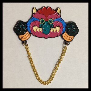 My Pet Monster Pin / Brooch with Chain - Large 2.25"x1.25" - New